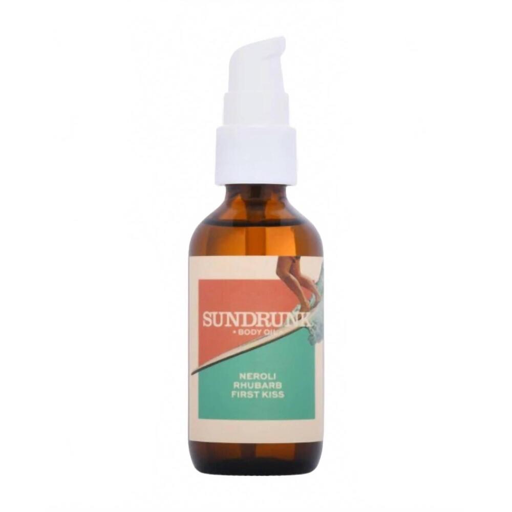 NEW IMAGINARY AUTHORS women's sundrunk hydrating body oil in red/ green